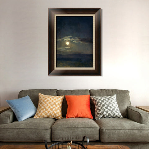 INVIN ART Framed Canvas Art Giclee Print Moon by Albert Bierstadt Wall Art Living Room Home Office Decorations