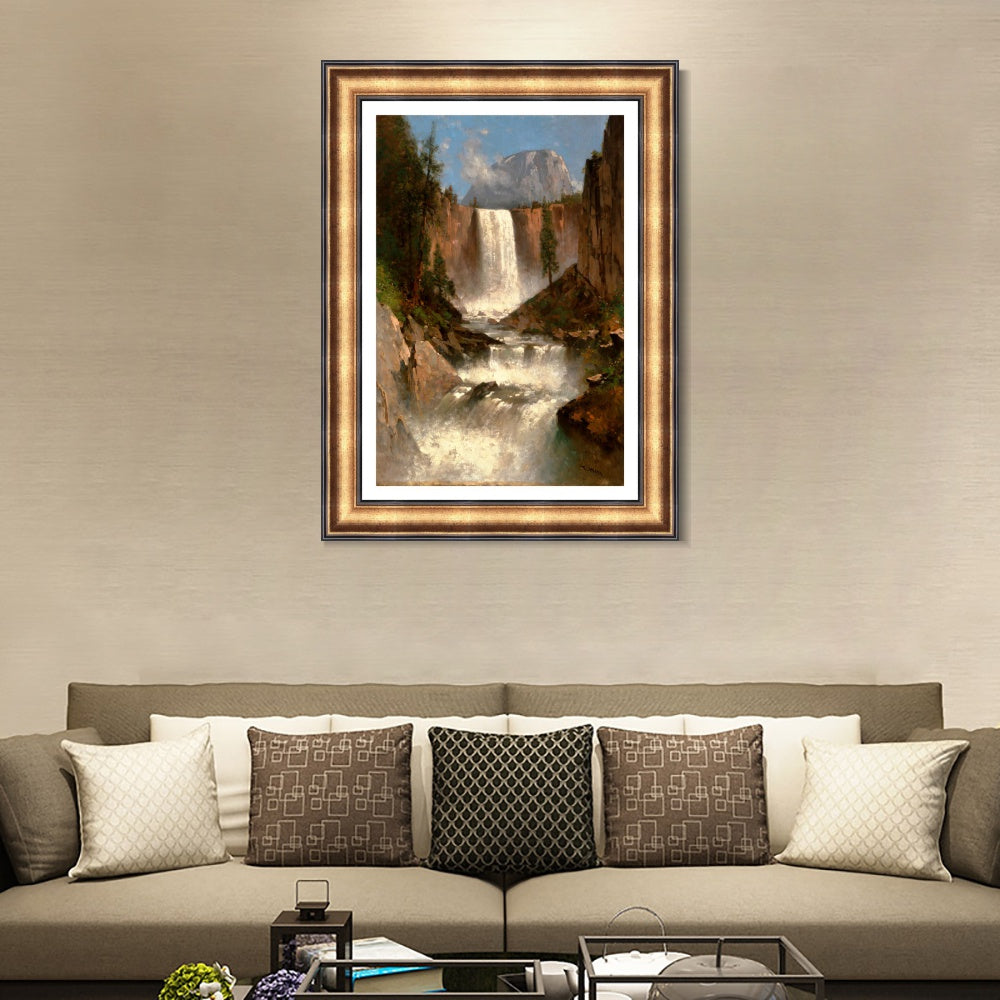 INVIN ART Framed Canvas Art Giclee Print Waterfall#141 by Albert Bierstadt Wall Art