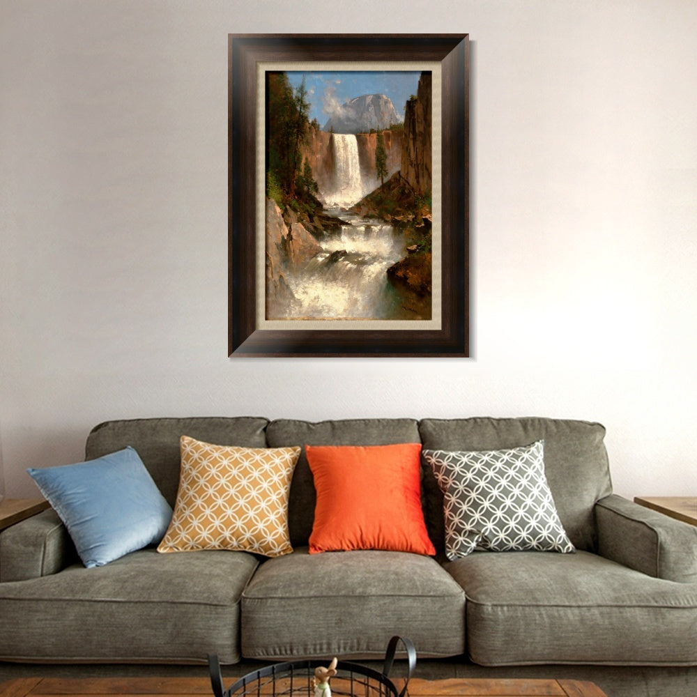 INVIN ART Framed Canvas Art Giclee Print Waterfall#141 by Albert Bierstadt Wall Art