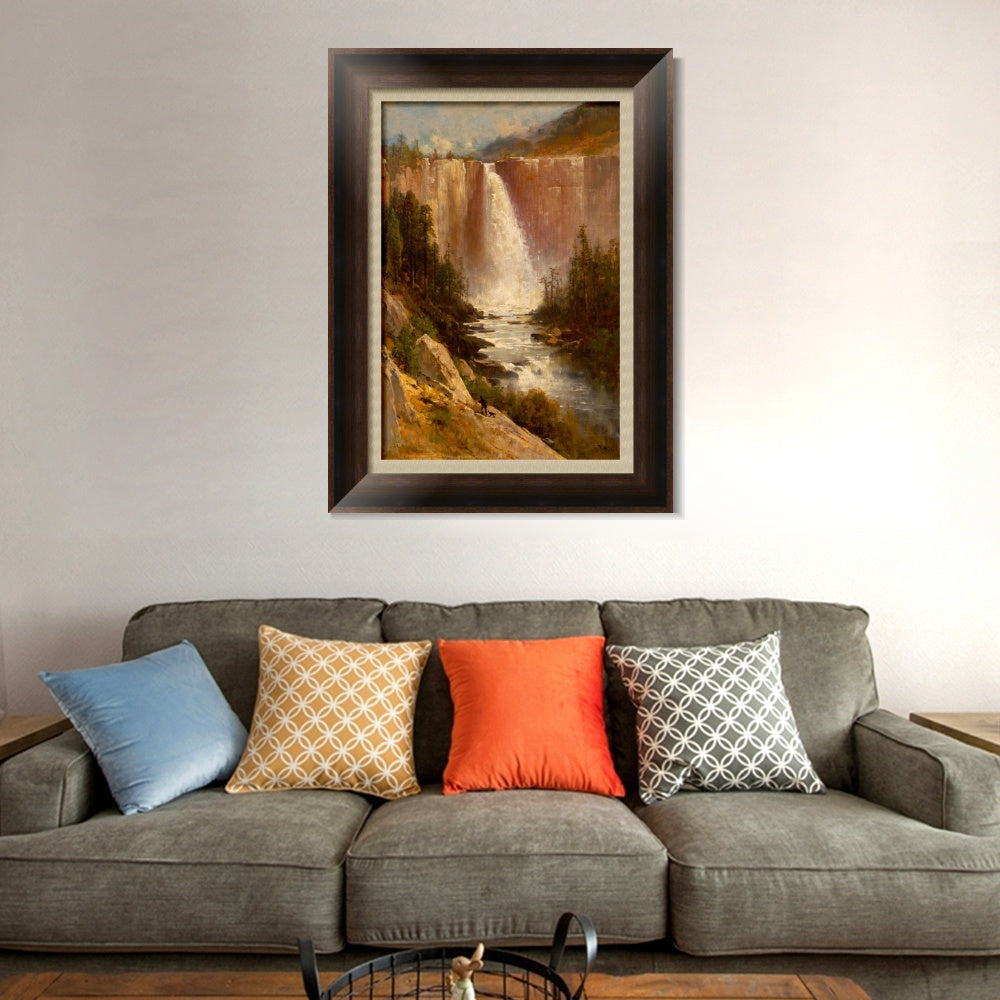 INVIN ART Framed Canvas Art Giclee Print Waterfall#142 by Albert Bierstadt Wall Art