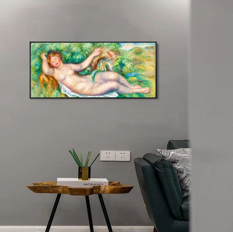 INVIN ART Framed Canvas LA SOURCE by Pierre Auguste Renoir Wall Art Living Room Home Office Decorations