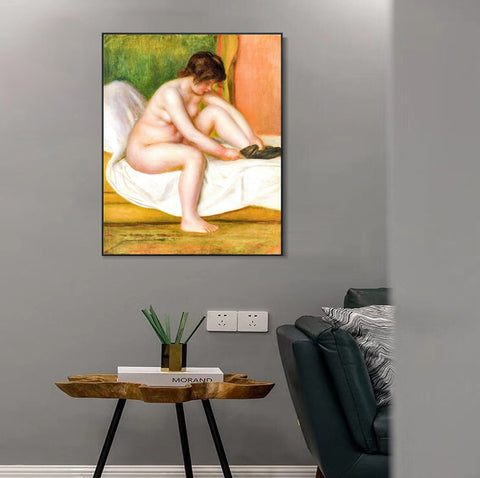 INVIN ART Framed Canvas Nude 1841-1919 by Pierre Auguste Renoir Wall Art Living Room Home Office Decorations