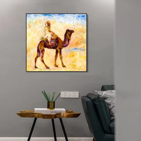 INVIN ART Framed Canvas Woman with a Guitar by Pierre Auguste Renoir Wall Art Living Room Home Office Decorations