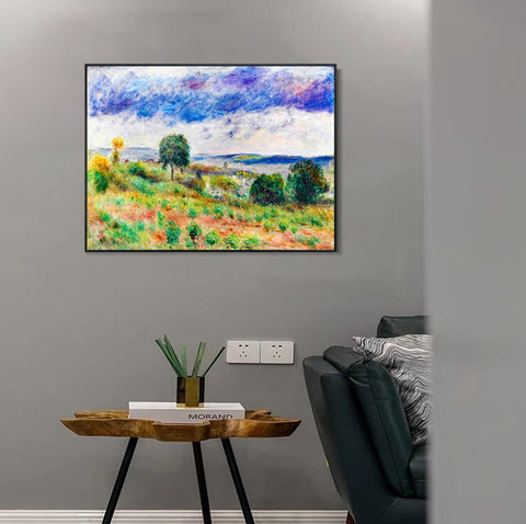 INVIN ART Framed Canvas AUVERS SUR OISE by Pierre Auguste Renoir Wall Art Living Room Home Office Decorations
