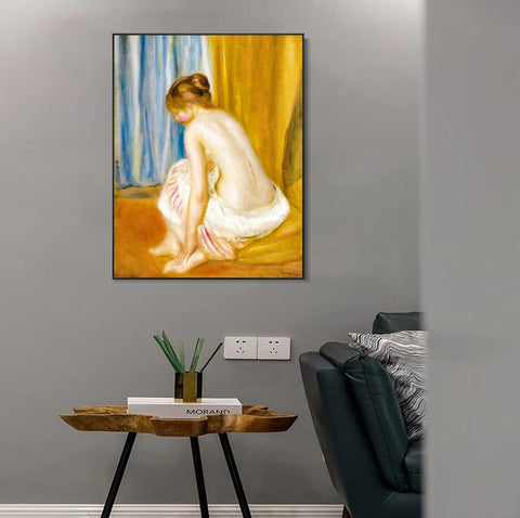 INVIN ART Framed Canvas BAIGNEUSE2 by Pierre Auguste Renoir Wall Art Living Room Home Office Decorations