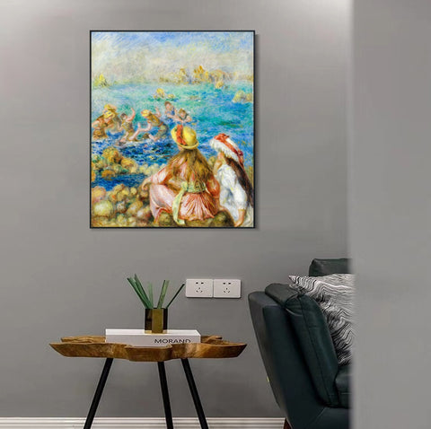 INVIN ART Framed Canvas BAIGNEUSES by Pierre Auguste Renoir Wall Art Living Room Home Office Decorations