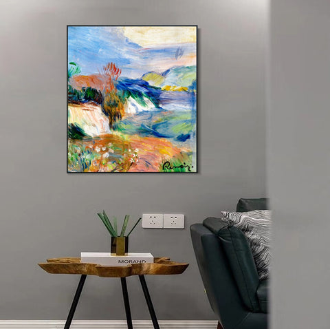 INVIN ART Framed Canvas BORD DE MER by Pierre Auguste Renoir Wall Art Living Room Home Office Decorations