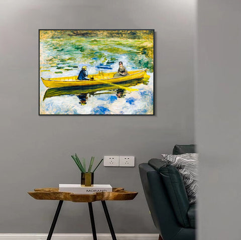 INVIN ART Framed Canvas CLAUDE MONET ET MME HENRIOT by Pierre Auguste Renoir Wall Art Living Room Home Office Decorations