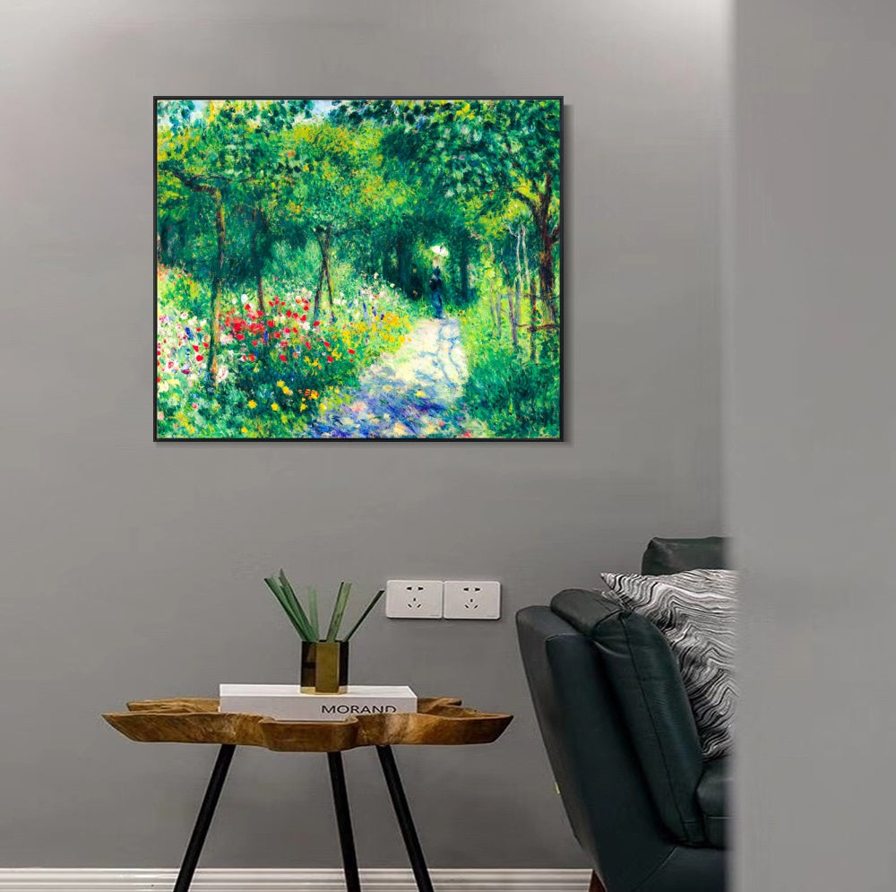 INVIN ART Framed Canvas FEMMES DANS UN JARDIN by Pierre Auguste Renoir Wall Art Living Room Home Office Decorations