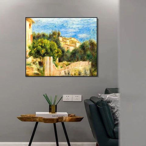 INVIN ART Framed Canvas LA MAISON DE L'ARTISTE A CAGNES by Pierre Auguste Renoir Wall Art Living Room Home Office Decorations