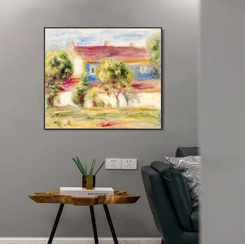 INVIN ART Framed Canvas LA MAISON DE L'ARTISTE by Pierre Auguste Renoir Wall Art Living Room Home Office Decorations