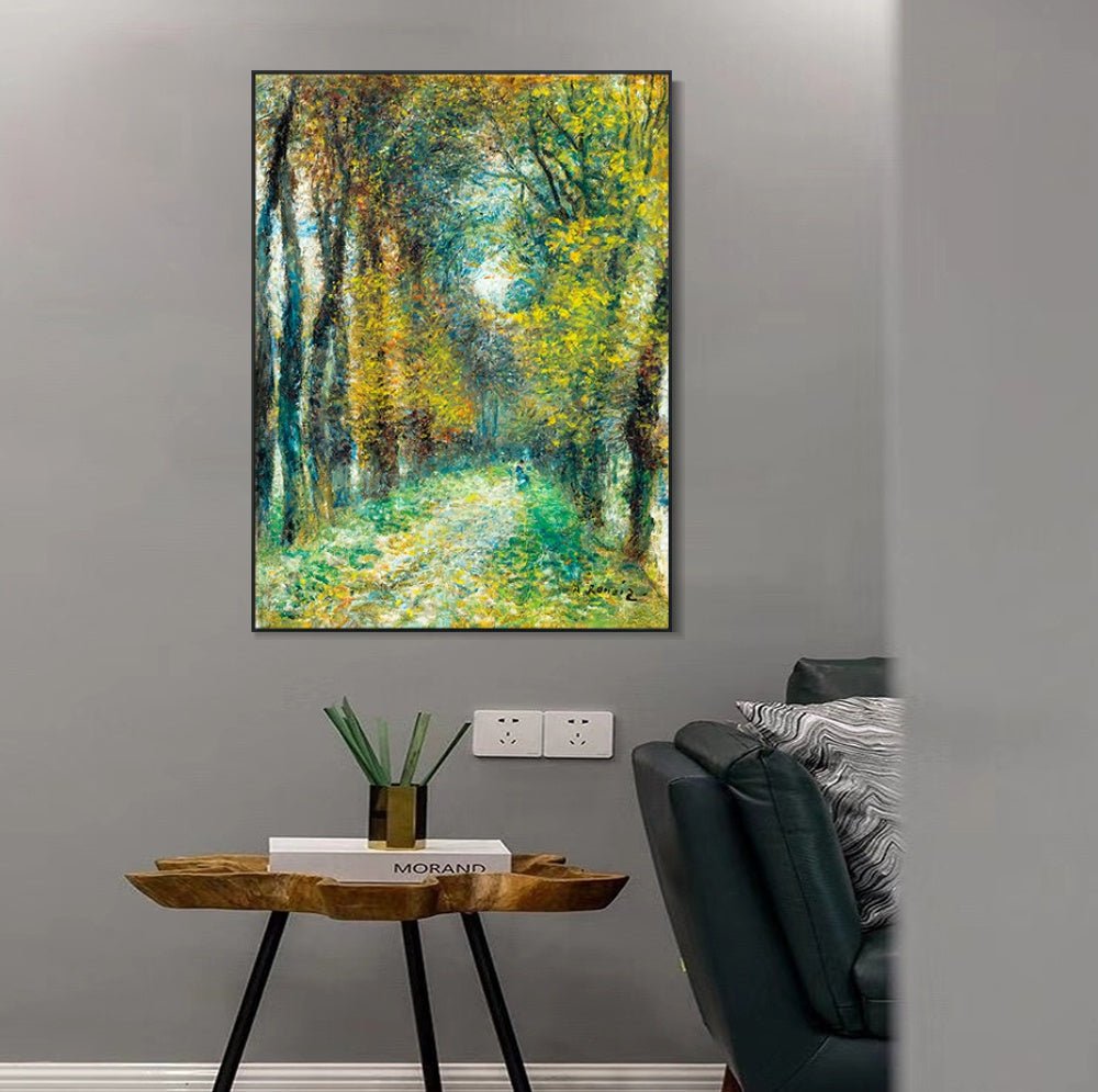 INVIN ART Framed Canvas L'All¨¦e couverte by Pierre Auguste Renoir Wall Art Living Room Home Office Decorations