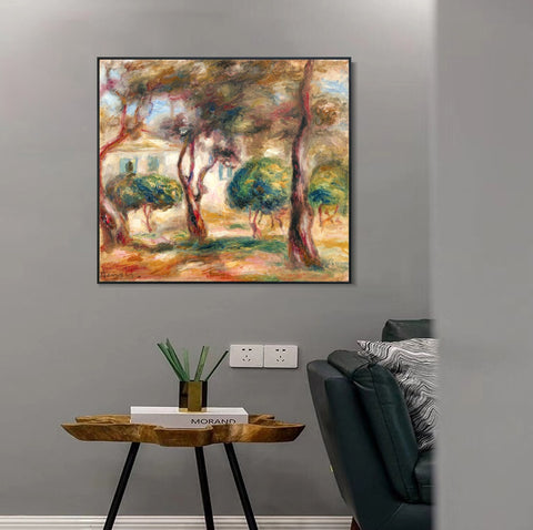 INVIN ART Framed Canvas LE JARDIN DES COLLETTES by Pierre Auguste Renoir Wall Art Living Room Home Office Decorations