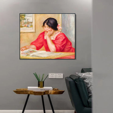 INVIN ART Framed Canvas LEONTINE LISANT by Pierre Auguste Renoir Wall Art Living Room Home Office Decorations