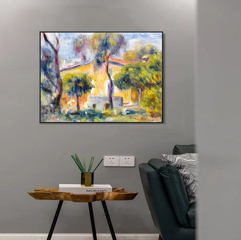 INVIN ART Framed Canvas MAISONS A CAGNES by Pierre Auguste Renoir Wall Art Living Room Home Office Decorations