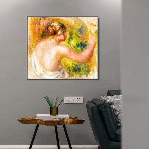 INVIN ART Framed Canvas NU À LA DRAPERIE by Pierre Auguste Renoir Wall Art Living Room Home Office Decorations
