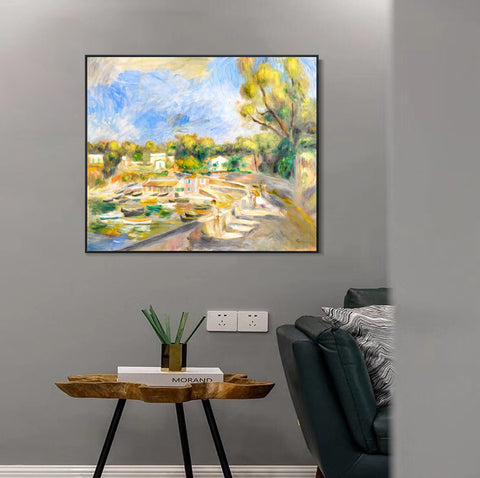 INVIN ART Framed Canvas PAYSAGE A CAGNES by Pierre Auguste Renoir Wall Art Living Room Home Office Decorations