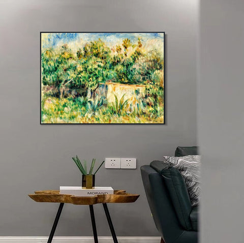 INVIN ART Framed Canvas PAYSAGE À LA CABANE by Pierre Auguste Renoir Wall Art Living Room Home Office Decorations