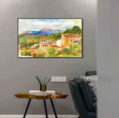 INVIN ART Framed Canvas PAYSAGE DE CAGNES by Pierre Auguste Renoir Wall Art Living Room Home Office Decorations