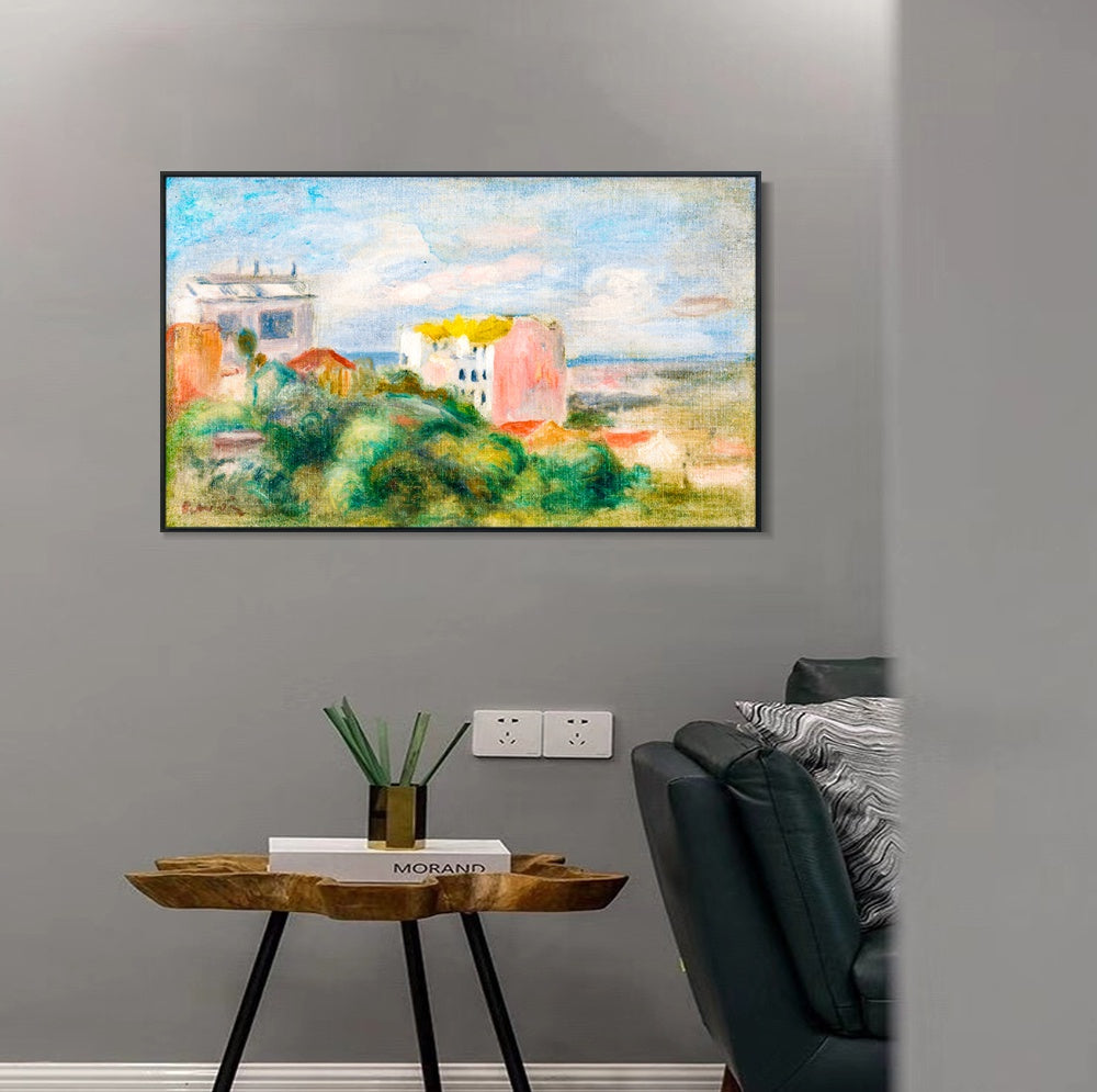 INVIN ART Framed Canvas PAYSAGE DE MONTMARTRE by Pierre Auguste Renoir Wall Art Living Room Home Office Decorations