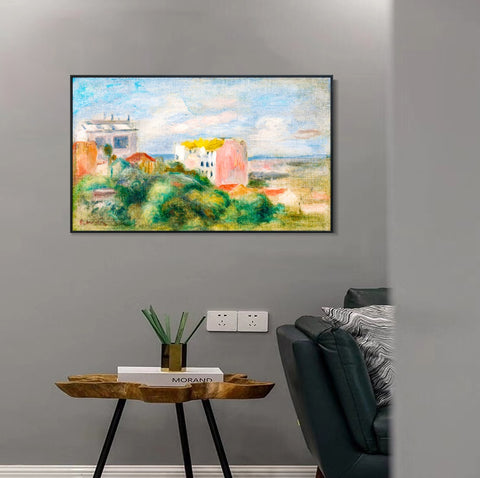 INVIN ART Framed Canvas PAYSAGE DE MONTMARTRE by Pierre Auguste Renoir Wall Art Living Room Home Office Decorations