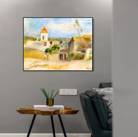 INVIN ART Framed Canvas PAYSAGE À CAGNES by Pierre Auguste Renoir Wall Art Living Room Home Office Decorations
