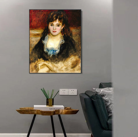 INVIN ART Framed Canvas PORTRAIT DE NINI by Pierre Auguste Renoir Wall Art Living Room Home Office Decorations