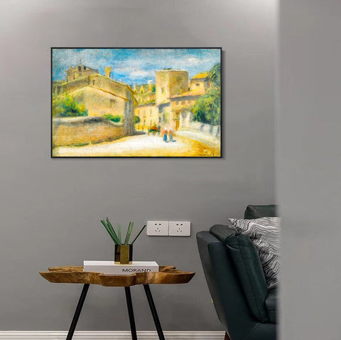 INVIN ART Framed Canvas RUE A VILLENEUVE-LES-AVIGNON by Pierre Auguste Renoir Wall Art Living Room Home Office Decorations