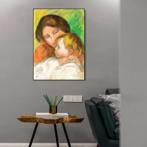 INVIN ART Framed Canvas SUZANNE ET JEAN by Pierre Auguste Renoir Wall Art Living Room Home Office Decorations