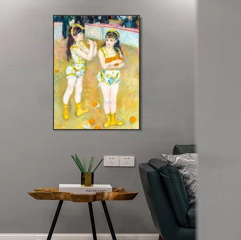 INVIN ART Framed Canvas Acrobats at the Cirque Fernando by Pierre Auguste Renoir Wall Art Living Room Home Office Decorations