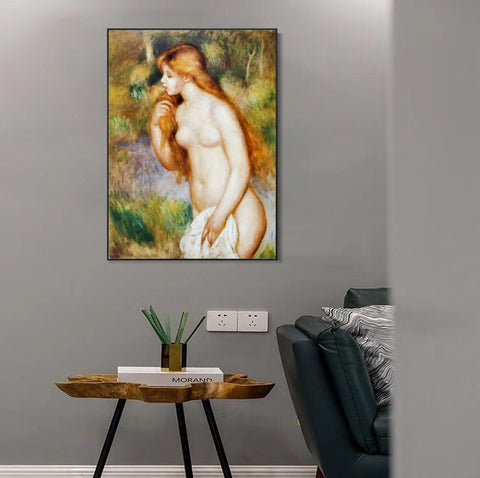 INVIN ART Framed Canvas Baigneuse debout by Pierre Auguste Renoir Wall Art Living Room Home Office Decorations