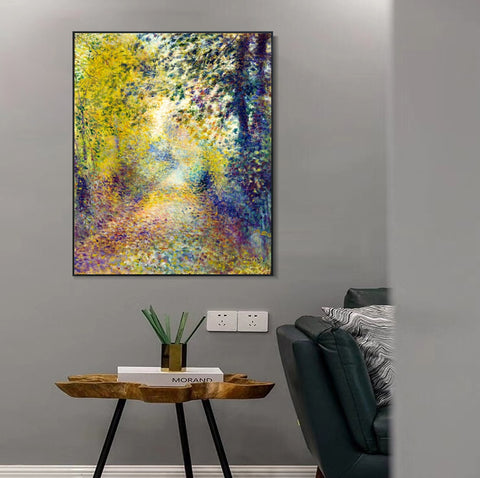 INVIN ART Framed Canvas In the Woods by Pierre Auguste Renoir Wall Art Living Room Home Office Decorations