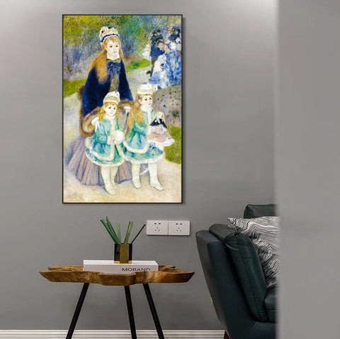 INVIN ART Framed Canvas La Promenade by Pierre Auguste Renoir Wall Art Living Room Home Office Decorations