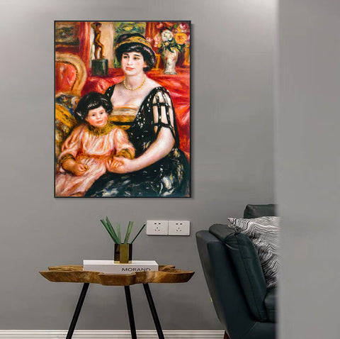 INVIN ART Framed Canvas Madame_Josse_Bernheim-Jeune by Pierre Auguste Renoir Wall Art Living Room Home Office Decorations