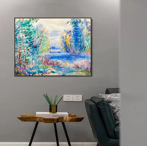 INVIN ART Framed Canvas Landscape, 1890 by Pierre Auguste Renoir Wall Art Living Room Home Office Decorations