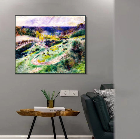 INVIN ART Framed Canvas Road at Wargemont by Pierre Auguste Renoir Wall Art Living Room Home Office Decorations
