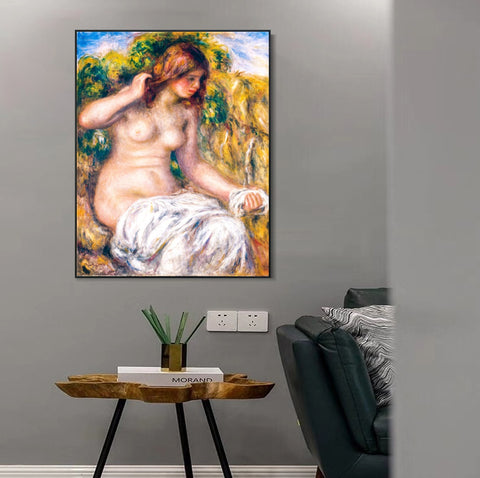 INVIN ART Framed Canvas Woman by Spring by Pierre Auguste Renoir Wall Art Living Room Home Office Decorations