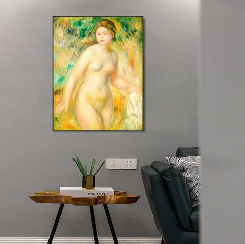 INVIN ART Framed Canvas Nude by Pierre Auguste Renoir Wall Art Living Room Home Office Decorations