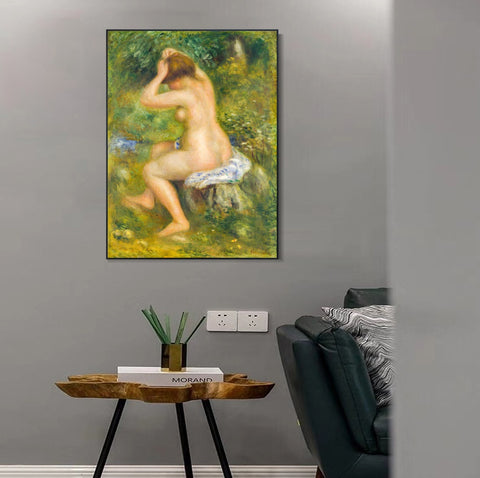 INVIN ART Framed Canvas A Bather by Pierre Auguste Renoir Wall Art Living Room Home Office Decorations