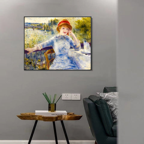 INVIN ART Framed Canvas Alphonsine Fournaise by Pierre Auguste Renoir Wall Art Living Room Home Office Decorations