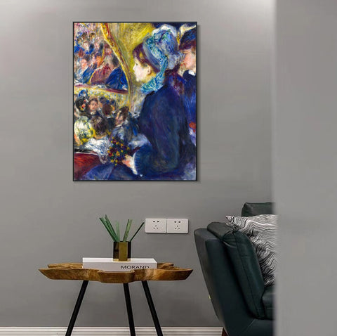 INVIN ART Framed Canvas At the Theatre by Pierre Auguste Renoir Wall Art Living Room Home Office Decorations