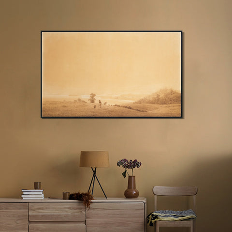 INVIN ART Framed Canvas Eastern Coast of Ruegen Island with Shepherd by Caspar David Friedrich Wall Art Living Room Home Office Decorations