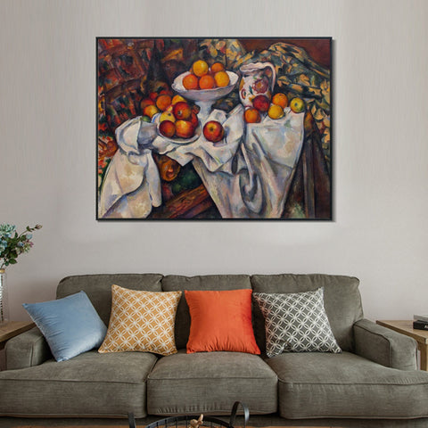 INVIN ART Framed Canvas Giclee Print Art Apples and Oranges by Paul Cezanne Wall Art Living Room Home Office Decorations