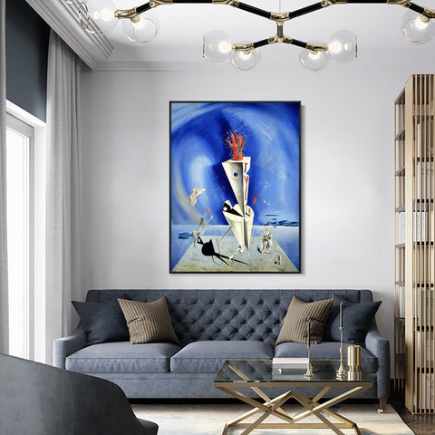 INVIN ART Framed Canvas Apparatus and Hand, 1927 by Salvador Dal Wall Art Living Room Home Office Decorations