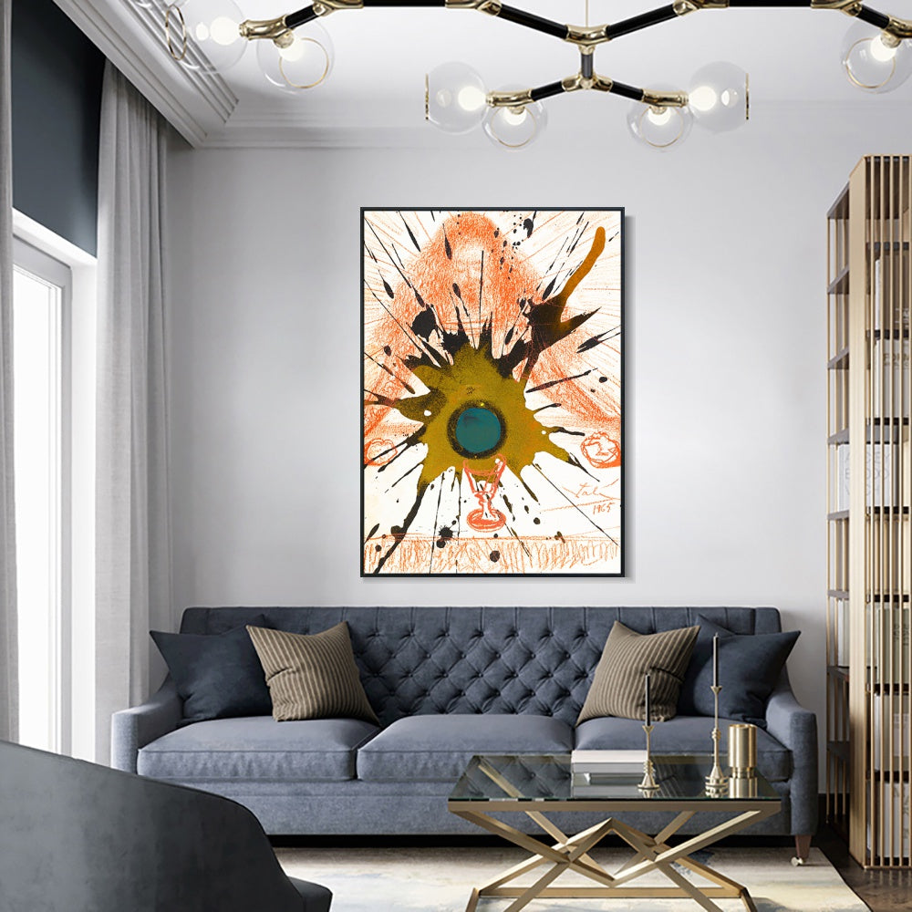 INVIN ART Framed Canvas Biblia Sacra Vulgatae by Salvador Dal Wall Art Living Room Home Office Decorations