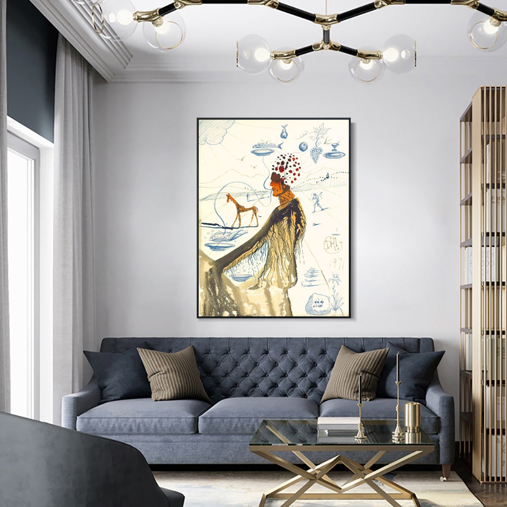 INVIN ART Framed Canvas Series#056 by Salvador Dal Wall Art Living Room Home Office Decorations