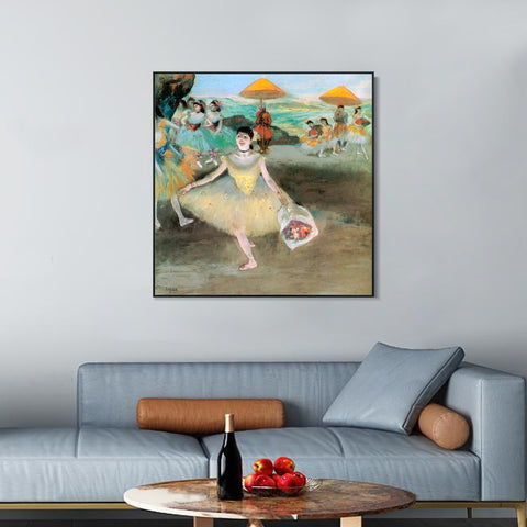 INVIN ART Framed Canvas Giclee Print Art La Danseuse au bouquet saluant by Edgar Degas Wall Art Living Room Home Office Decorations
