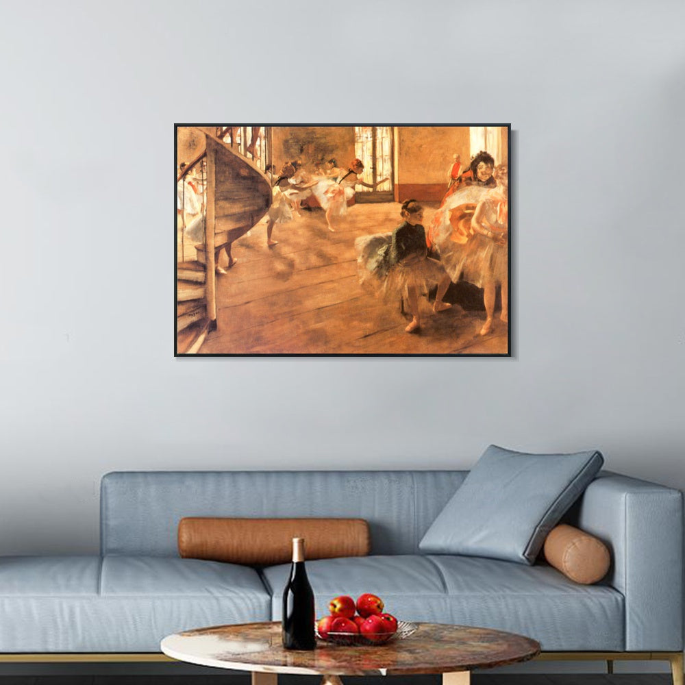 INVIN ART Framed Canvas Giclee Print Art La R¨¦p¨¦tition de danse  by Edgar Degas Wall Art Living Room Home Office Decorations