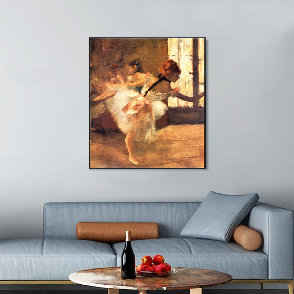 INVIN ART Framed Canvas Giclee Print Art La R篓娄p篓娄tition de Danse, d篓娄tail by Edgar Degas Wall Art