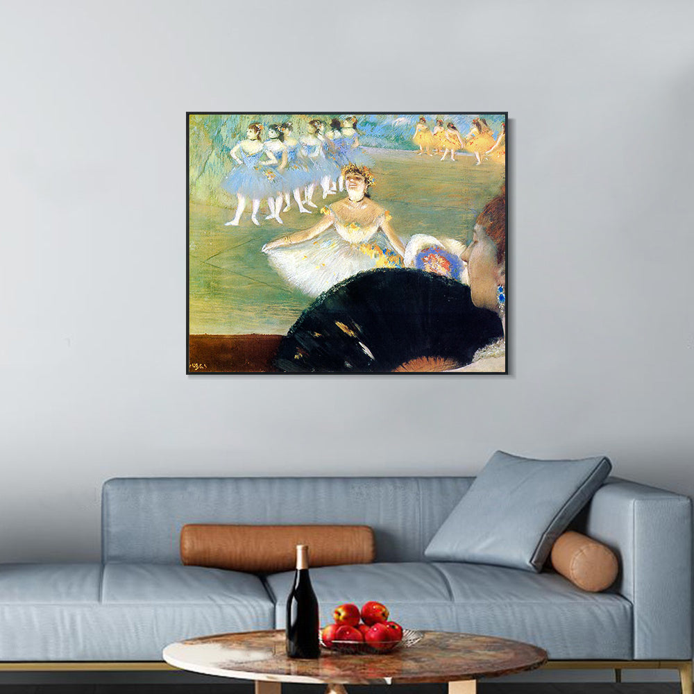 INVIN ART Framed Canvas Giclee Print Art Le Ballet sur monotype by Edgar Degas Wall Art